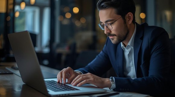 Professional investor analysing market data on mQuanture platform